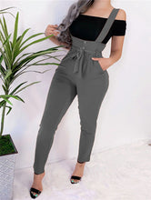 Load image into Gallery viewer, Women Streetwear Long Pants Bandage Design Button Pockets