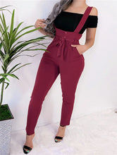 Load image into Gallery viewer, Women Streetwear Long Pants Bandage Design Button Pockets